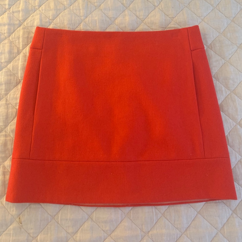 Jcrew wool red mini skirt Sz 2!